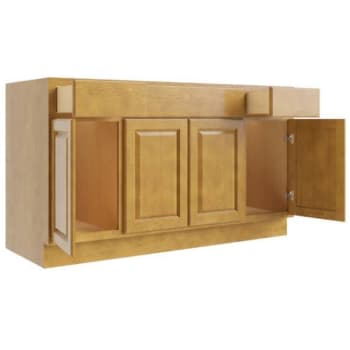 CNC Cabinetry Country Oak Sink Base Cabinet 54w X 34.5h