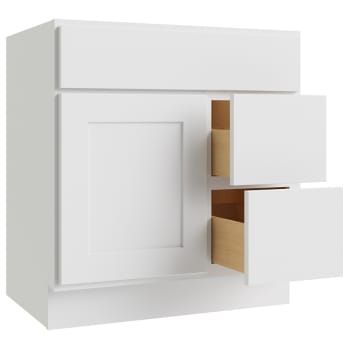 Image for Cnc Cabinetry 24 X 34.5 In. Luxor 1-Door/2-Drawer Vanity Base Cabinet (White) from HD Supply