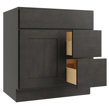 Cnc Cabinetry 24 X 34.5 In. Luxor 1-Door/2-Drawer Vanity Base Cabinet (Smoky Grey)