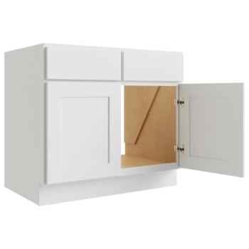 Image for CNC Cabinetry Luxor White Sink Base Cabinet 42w X 34.5h from HD Supply