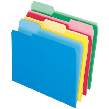 Image for Pendaflex® 2-Tone Color Cutless Watershed Assorted Color Folders Pack Of 100 from HD Supply