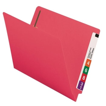 Image for Smead® Red Straight-Cut End Tab Folder With Fastener, Package Of 50 from HD Supply