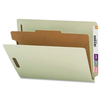 Image for SMEAD® Gray And Green Pressboard 1-Divider Classification Folder, Package Of 10 from HD Supply