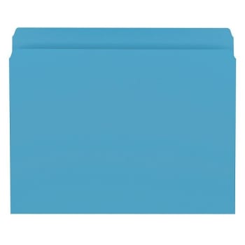 SMEAD® Blue Straight-Cut Reinforced Tab File Folder, Package Of 100