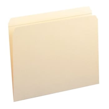 Smead® Manila Straight-Cut Reinforced Tab File Folder, Package Of 100