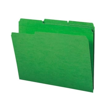 Image for Smead® Green Reinforced Tab File Folder, Package Of 100 from HD Supply