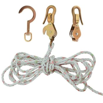 Klein Tools® Galvanized Steel/Aluminum Block And Tackle 300" W/Guarded Snap/Hook