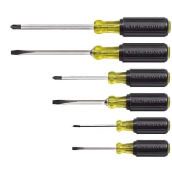 Klein Tools® Black/Yellow 6-Piece Cushion Grip Screwdriver Set