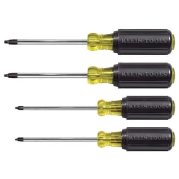 Image for Klein Tools® 4-Piece Cushion Grip Square Recess Screwdriver Set from HD Supply