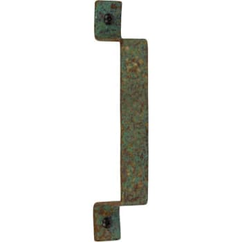 Delaney Hardware Barn Door Handle Green Patina , Flat Square