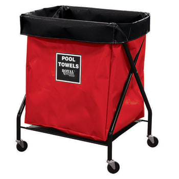 Image for Royal Basket Trucks 6 Bushel X-Frame Cart & Red Vinyl Bag Labeled Pool Towels from HD Supply