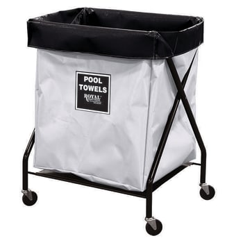 Image for Royal Basket Trucks 8 Bushel X-Frame Cart & White Vinyl Bag Labeled Pool Towels from HD Supply