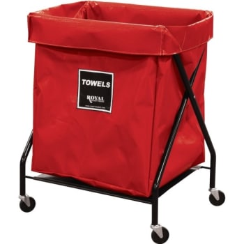 Image for Royal Basket Trucks 6 Bushel X-Frame Cart & Red Vinyl Bag Labeled Towels from HD Supply