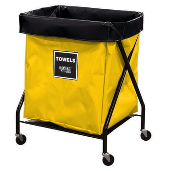 Image for Royal Basket Trucks 6 Bushel X-Frame Cart & Yellow Vinyl Bag Labeled Towels from HD Supply