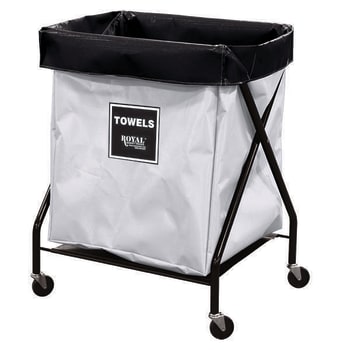 Image for Royal Basket Trucks 8 Bushel X-Frame Cart & White Vinyl Bag Labeled Towels from HD Supply
