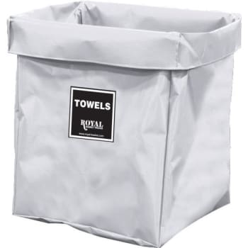 Image for Royal Basket Trucks 6 Bushel X-Frame Replacement Bag, White Vinyl Labeled Towels from HD Supply