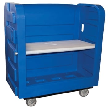Image for Royal Basket Trucks 36 Cubic Foot Turnabout Truck, Blue, With One Molded Shelf from HD Supply