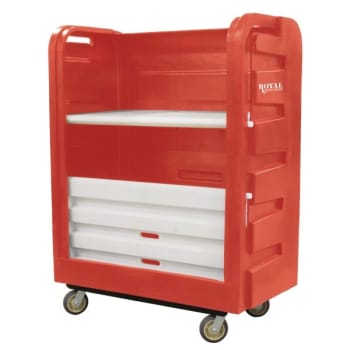 Image for Royal Basket Trucks 48 Cubic Foot Turnabout Truck, Red, With Two Molded Shelves from HD Supply