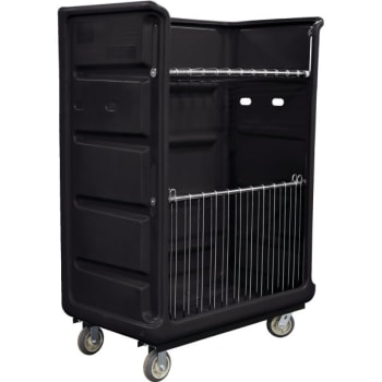 Image for Royal Basket Trucks 48 Cubic Foot Turnabout Truck, Black, With Two Wire Shelves from HD Supply