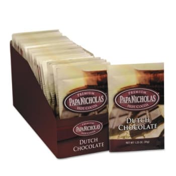 Papanicholas Coffee Premium Hot Cocoa, Dutch Chocolate, Case Of 24