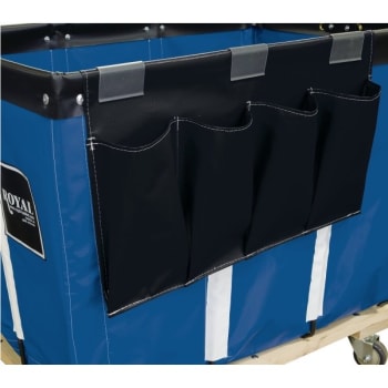 Image for Royal Basket Trucks Janitorial Organizer, Black Vinyl, Four Pockets from HD Supply