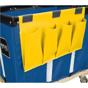 Royal Basket Trucks Janitorial Organizer, Yellow Vinyl, Four Pockets