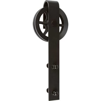 Delaney Hardware Barn Door 5000 Series 8ft Black, Wagon Wheel
