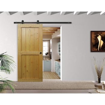 Image for Delaney Hardware Barn Door 3000 Series 8ft Black, Low Profile Top Mount from HD Supply