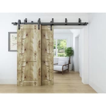 Image for Delaney Hardware Barn Door Black 6 Ft. By Pass Kit from HD Supply