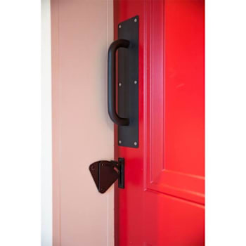 Image for Delaney Hardware Barn Door Handle Black, Round W/Plate from HD Supply