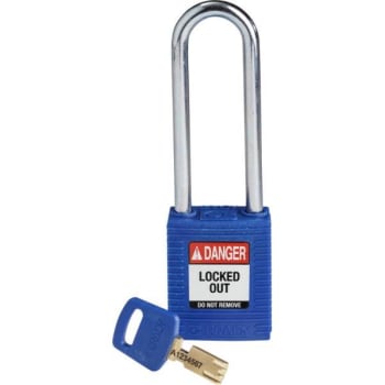 Brady Safekey 3 in Steel Shackle Lockout Padlock (12-Pack) (Blue)