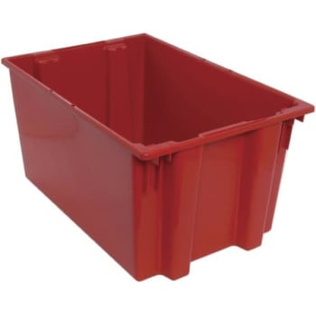 Quantum Storage Systems® Red Stack Nest Totes 29-1/2x19-1/2x15 In Package Of 3