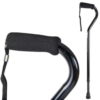 Healthsmart Dmi Lightweight Adjustable Walking Cane W/ Soft Foam Grip, Black