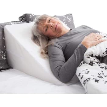 Healthsmart Dmi Foam Bed Wedge Leg Rest Back Support Pillow, White, 12x24x24