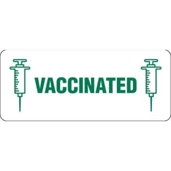 Image for Brady® Vaccinated 1/16 X 1-1/2 In. Polyester Labels from HD Supply