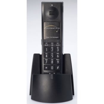 Image for TELEMATRIX® Black 1.9GHZ 2-Line Cordless Handset Kit from HD Supply