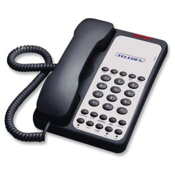 Teledex® Black Opal 1010s 1-Line Speakerphone With 10-Guest Key