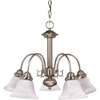 Image for SATCO® Nuvo Brushed Nickel Ballerina Five-Light 24 Chandelier, Alabaster Glass from HD Supply