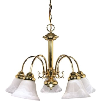 Image for SATCO® Nuvo Polished Brass Ballerina Five-Light 24 Chandelier, Alabaster Glass from HD Supply