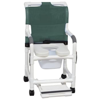 Image for MJM Standard Shower Chair With Pail Footrest Soft Seat And Drop Arms Green from HD Supply