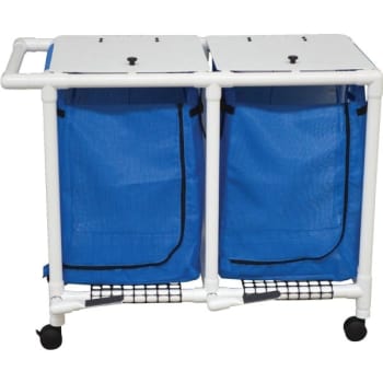 Mjm Jumbo Double Hamper With Foot Pedal Gal Royal Blue Mesh