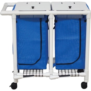 Image for MJM Standard Double Hamper With Foot Pedal Forest Green Mesh from HD Supply