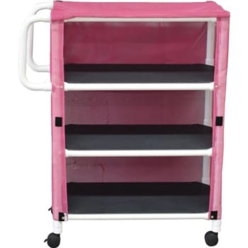 Image for MJM 3 Shelf Mini Linen Cart With Mauve Mesh Cover Shelf Size 20 x 25" from HD Supply
