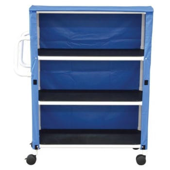 Image for MJM 3 Shelf Mid Size Linen Cart Royal Blue Solid Vinyl Cover Shelf Size 20 x 32",MJM" from HD Supply