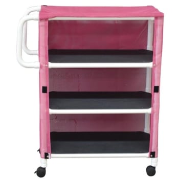 Image for MJM 3 Shelf Mid Size Linen Cart With Mauve Solid Vinyl Cover Shelf Size 20 x 32",MJM" from HD Supply