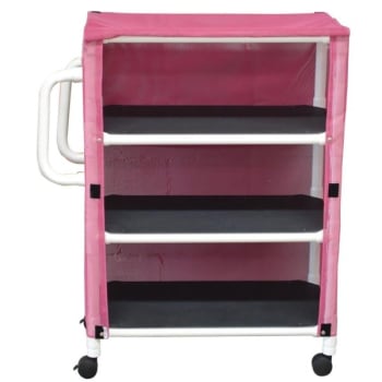 Image for MJM 3 Shelf Linen Cart With Mauve Solid Vinyl Cover Shelf Size 20 x 45" from HD Supply