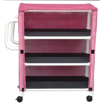 Image for MJM 3 Shelf Linen Cart With Mauve Solid Vinyl Cover Shelf Size 20 x 50" from HD Supply