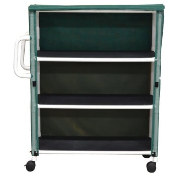 Image for MJM 3 Shelf Linen Cart With Forest Green Solid Vinyl Cover Shelf Size 20 x 45" from HD Supply