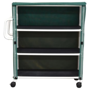 Image for MJM 3 Shelf Linen Cart With Forest Green Solid Vinyl Cover Shelf Size 20 x 50" from HD Supply