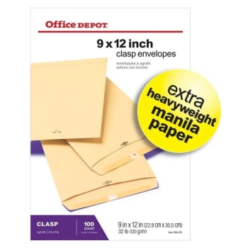 Image for Office Depot® Manila Clasp Envelope 9" x 12" Box Of 100 from HD Supply